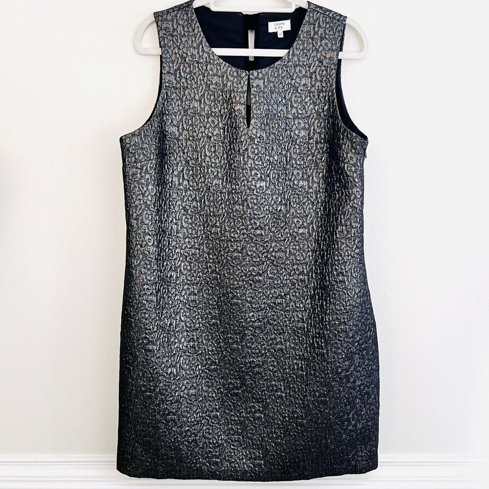 Crown & Ivy Black and Silver Sleeveless Sheath Dress